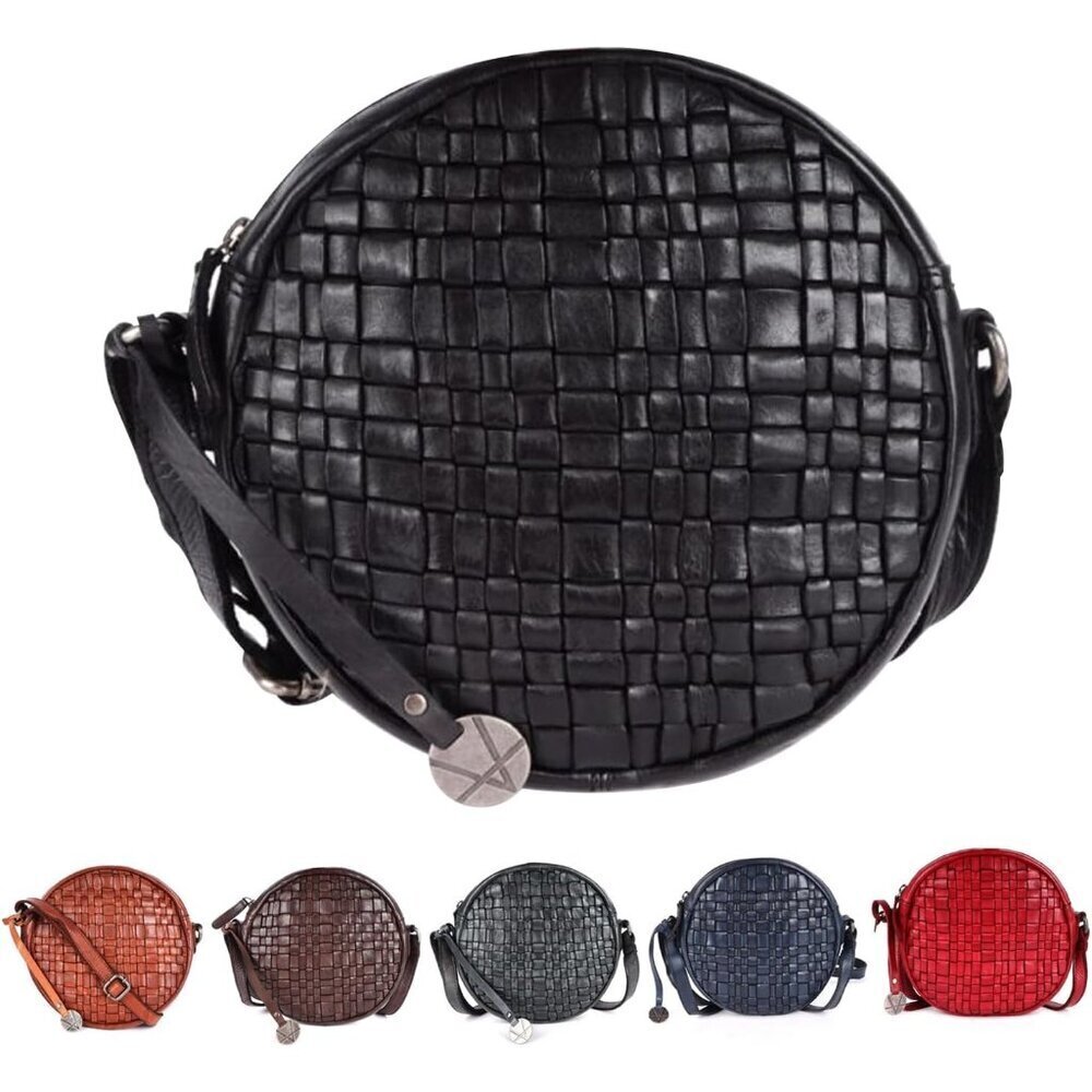 Leather Crossbody Bag for Women Small Compact Organizer Zipper Pockets